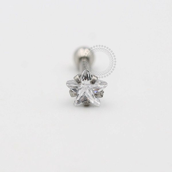 MBA44 Microbell Estrela Zirconia (P) Banho Rodio