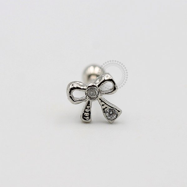 MBA63 Microbell Laço com Zirconia Banho Rodio