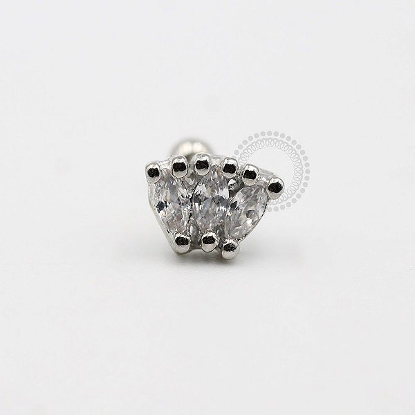 MBA77 Microbell Cluster 3 Zirconia Navete Banho Rodio
