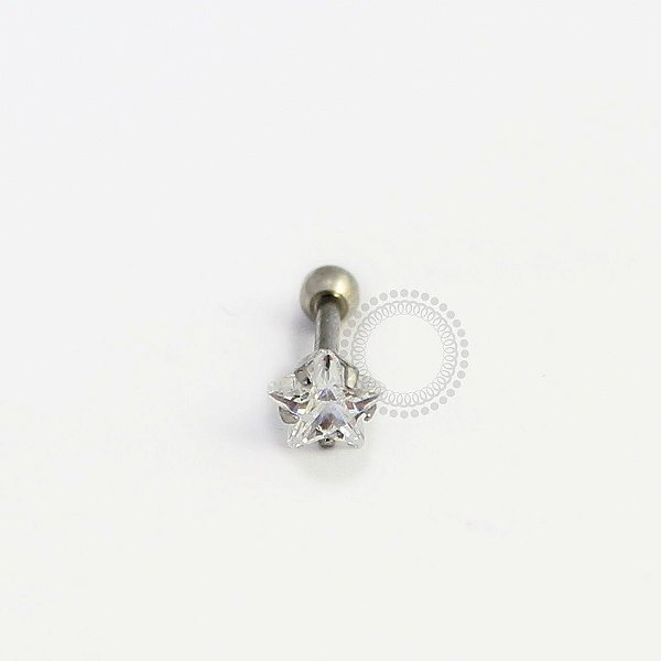 MBA82 Microbell Estrela Zirconia Grande Banho Rodio