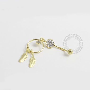 BN22 Navel Piercing Filtro Dos Sonhos Banho Ouro