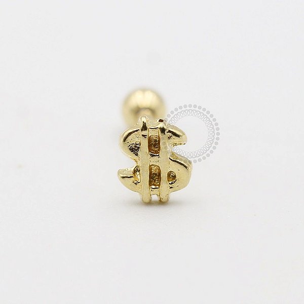 MB12 Microbell Reto Cifrão Banho Ouro