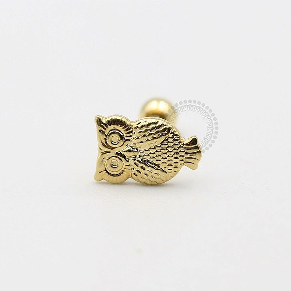 MB13 Microbell Reto Coruja Banho Ouro