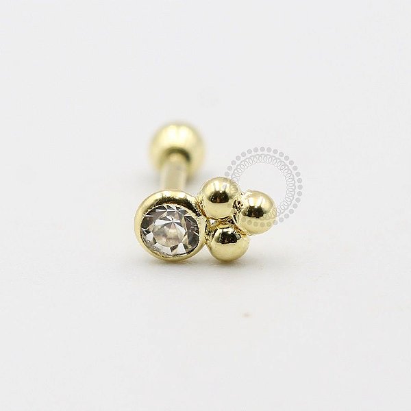 MB43 Microbell Zirconia 03 Bolinhas Banho Ouro