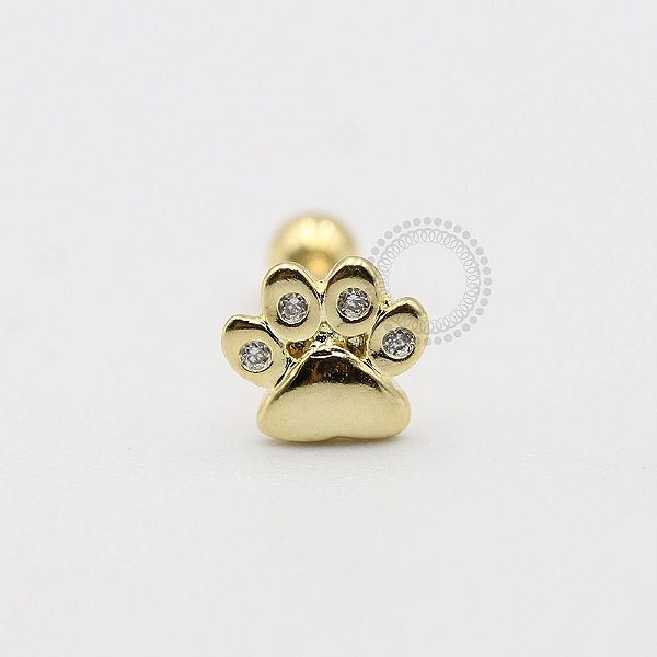 MB65 Microbell Patinha Pedra Zirconia Banho Ouro
