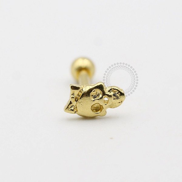MB66 Microbell Caveira de Laço Banho Ouro