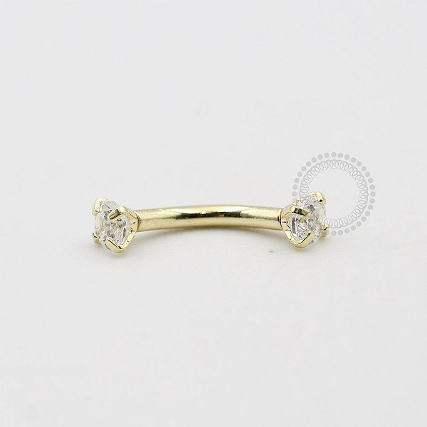 MB73 Microbell Curvo Zirconia Banho Ouro