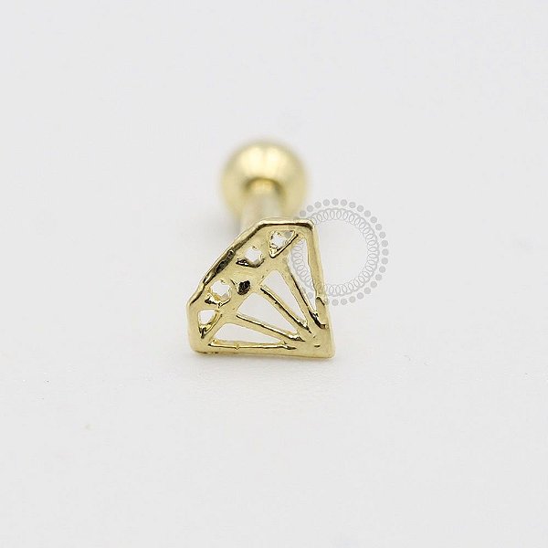 MB75 Microbell Diamante Chapa Banho Ouro