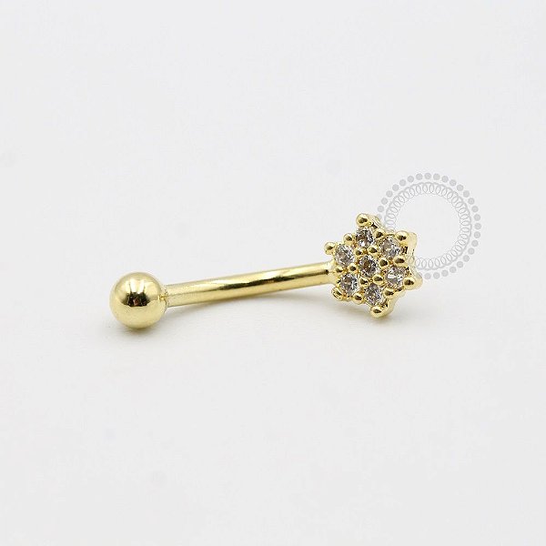 MB78 Microbell Curvo Floco de Neve Banho Ouro