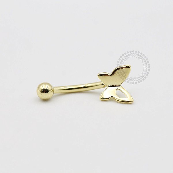 MB85 Microbell Curvo Borboleta Chapa Banho Ouro