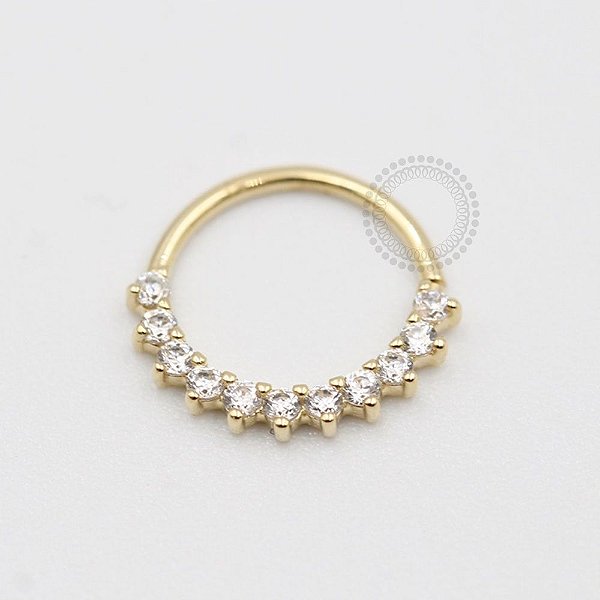 OR29 Argola Cravejada Frontal Ouro 18k (0,35g)
