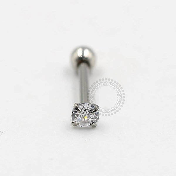 PB15 Piercing Microbell Reto Zirconia Aço 316L