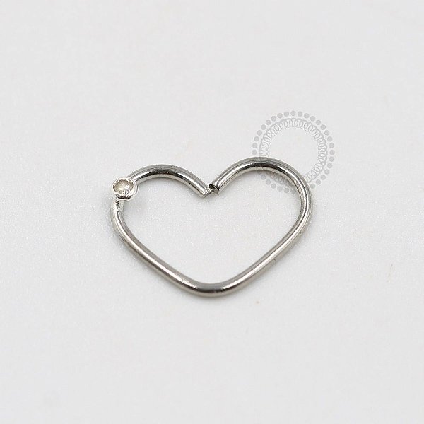 CR05 Daith Coração Pedra Zirconia Banho Ródio