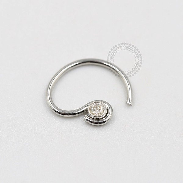 CR12 Daith Circular Pedra Zirconia Rodio