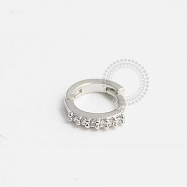 ARA13 Argola Articulada Pedra Zirconia Externa Helix (P) Ródio