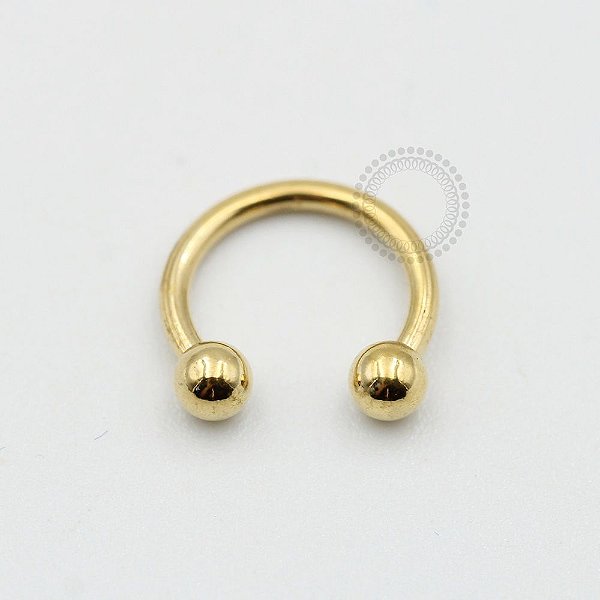 PVD11  Ferradura aço PVD Gold