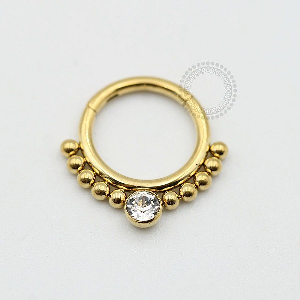 PVD30 Segmento esferas 1 Zirconia  aço PVD gold