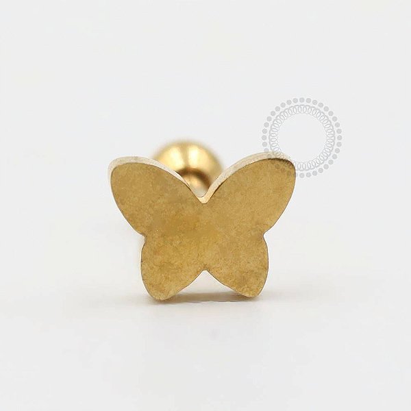 PVD89 Microbell Borboleta Aço PVD Gold