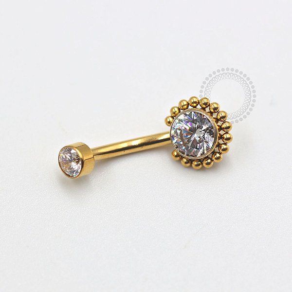 TN660 Navel Zirconia C Esferas Titânio PVD Gold