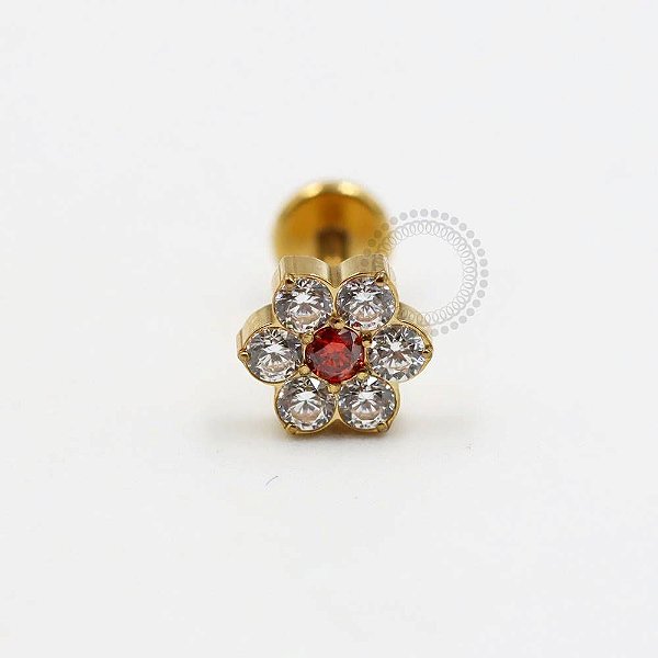 TN215 Labret flor titânio PVD gold