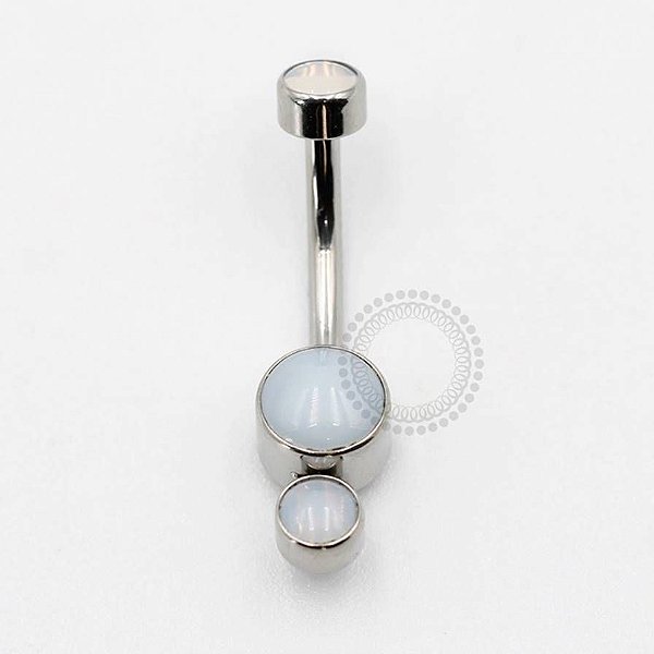 TN157 Navel Piercing Pedra Synthetic Moon Titânio