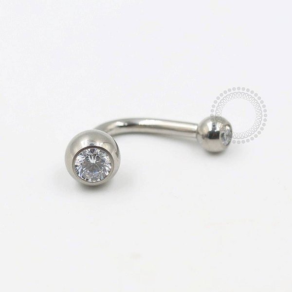 TN285 J-Bar Navel Zirconia Titânio ASTM F136