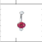 TN792 [PRÉ CADASTRO] Navel Piercing Zircônia Ruby Titânio