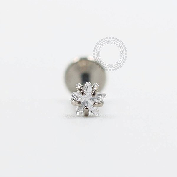 TN300 Labret Estrela CZ  Titânio ASTM F136