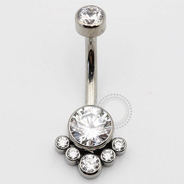 TN142 Navel Decorada Zirconias Titanio ASTM F136