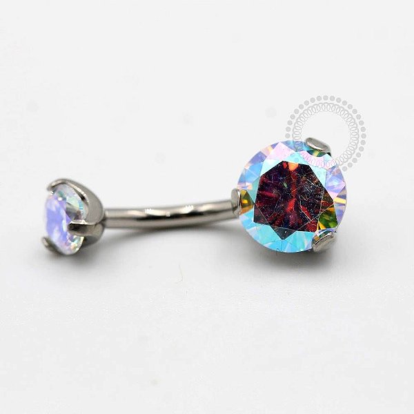 TN87 Navel Piercing CZ Boreal Titânio