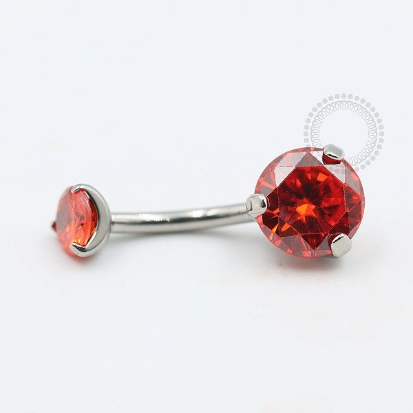 TN477 Navel Piercing  CZ Orange Titânio