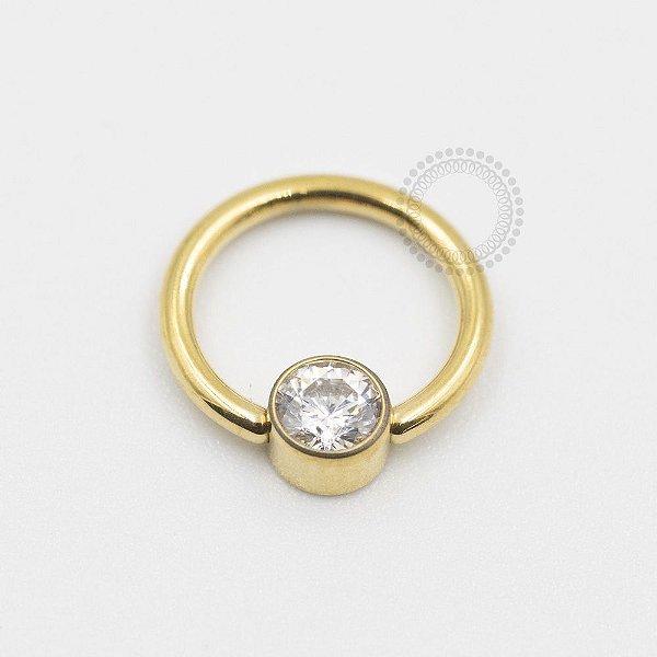 TN354 Captive CZFlat Titânio PVD Gold (OUTLET)