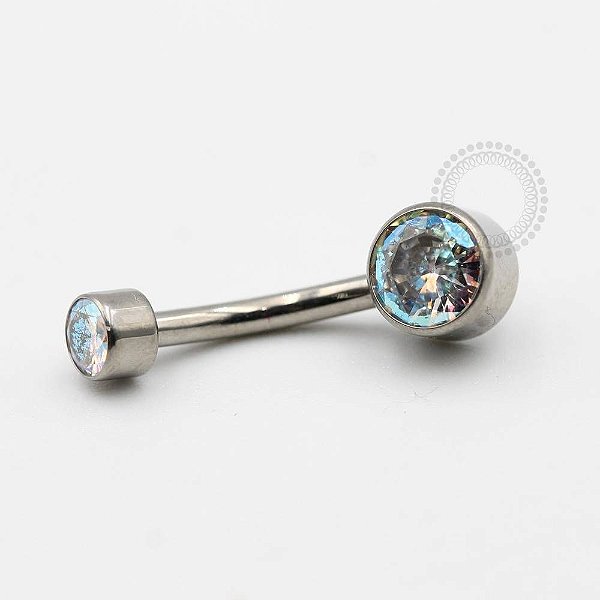 TN92 Navel Piercing Pedra Flat Zirconia Titânio