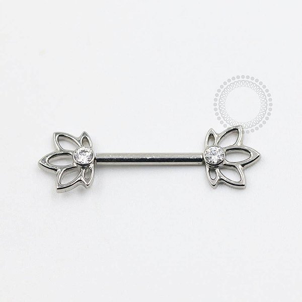 TN955 Nipple Flor de Lótus Push Pin Titânio ASTM F136