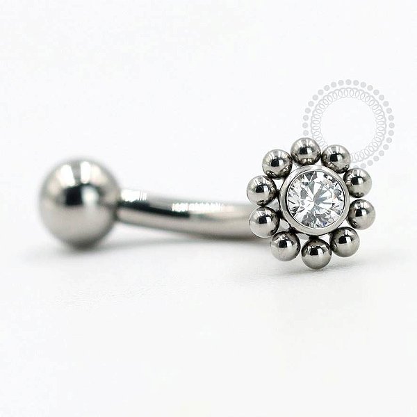 TN707 Navel Piercing Sol  Titânio