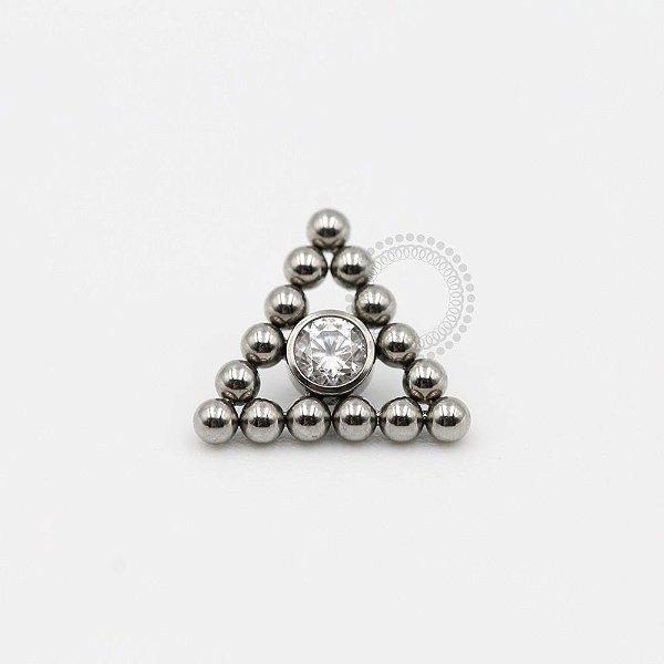 TN124 Topo Pirâmide Esferas Zirconia Titânio ASTM F-136