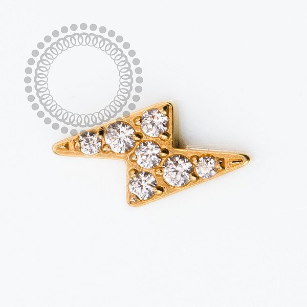 TN269 Topo Raio Cravejado Titânio PVD Gold
