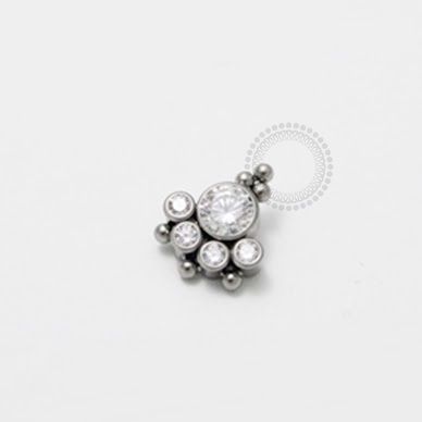 TN275 Topos 5mm + 4CZ  2mm + Esferas Titânio