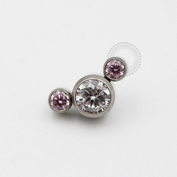 TN288 Topo Mickey CZ com Rosa Titânio