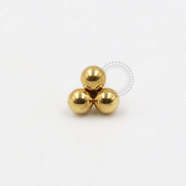 TN298 Topo 3 Esferas Titânio PVD Gold