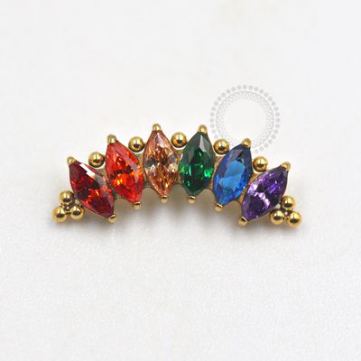 TN667 Topo cluster 6 navetes raimbow titanio PVD gold