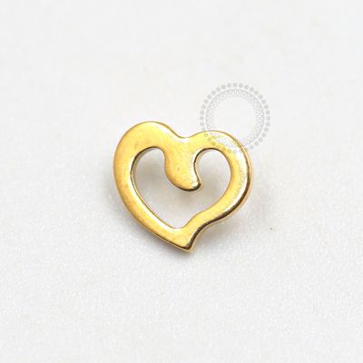 TN673 Topo coração Curvo Titanio PVD Gold