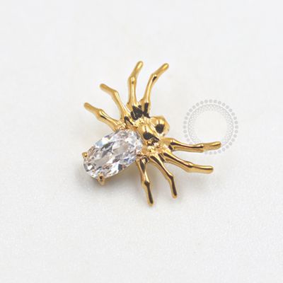 TN677 Topo Aranha Zirconia Titanio PVD Gold