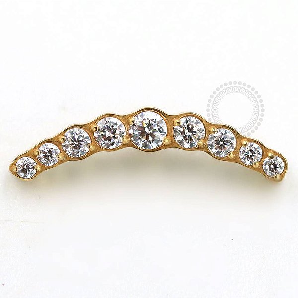 TN717 Topo Cluster Arco de Zircônia Titânio PVD Gold