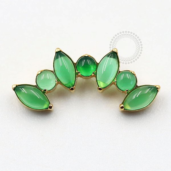 TN752 Topo Cluster Jade Sintética Titânio PVD Gold