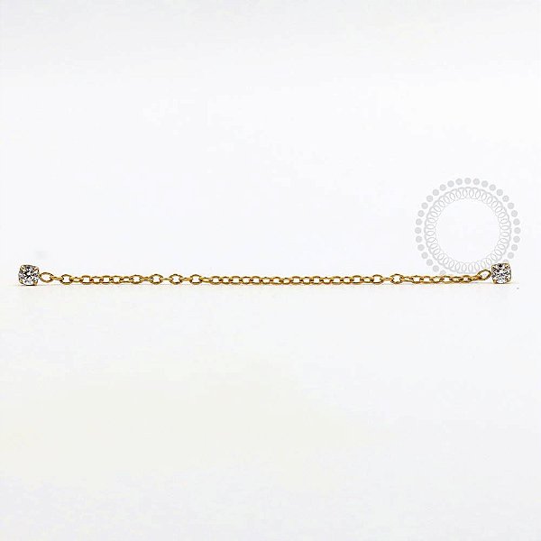 TN768 Topo Pingente Duas Zircônias Titânio PVD Gold