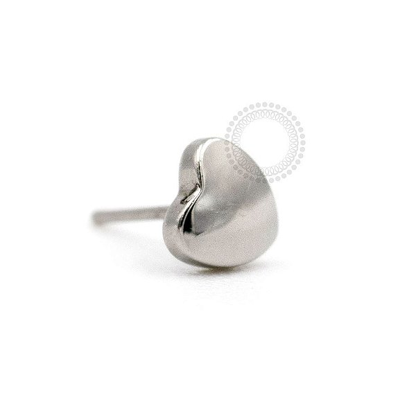TN777 Topo Push Pin Coração  Titânio