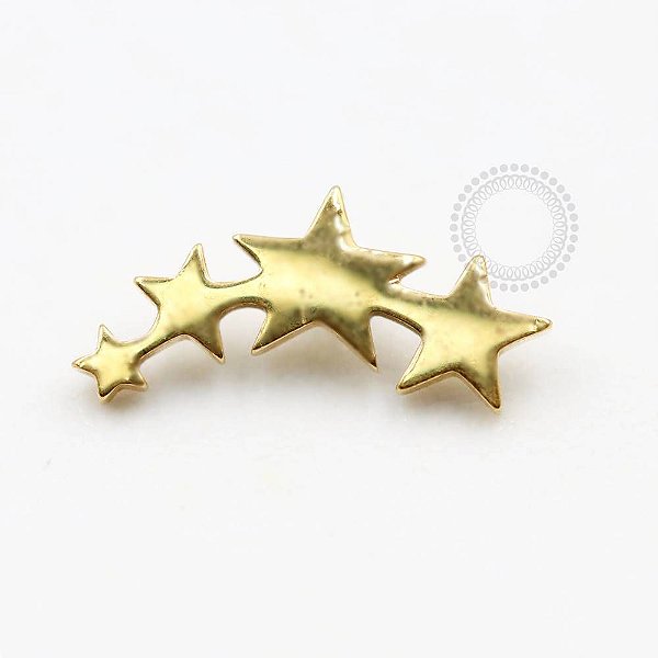 TN791  Topo Cluster Quatro Estrelas Titânio PVD Gold