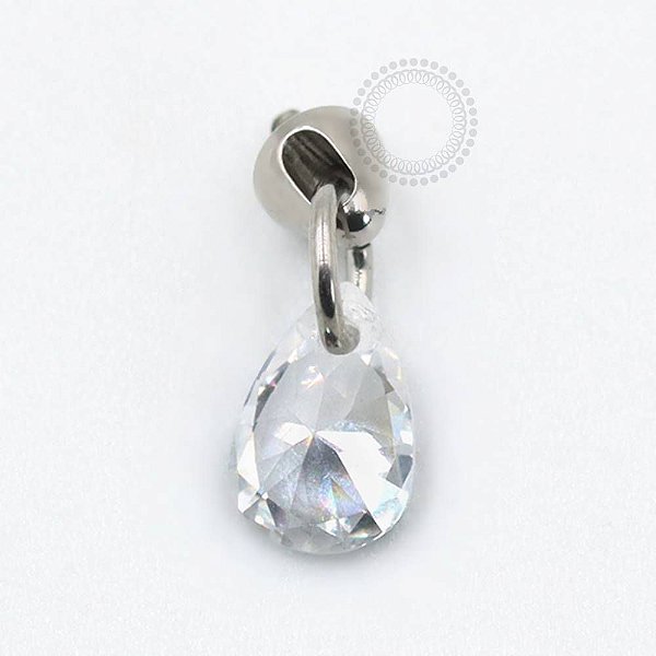 TN807 Topo Pingente Gota de Zircônia Titânio