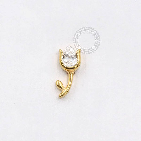 TN897 Topo Tulipa Cristal Titânio PVD Gold